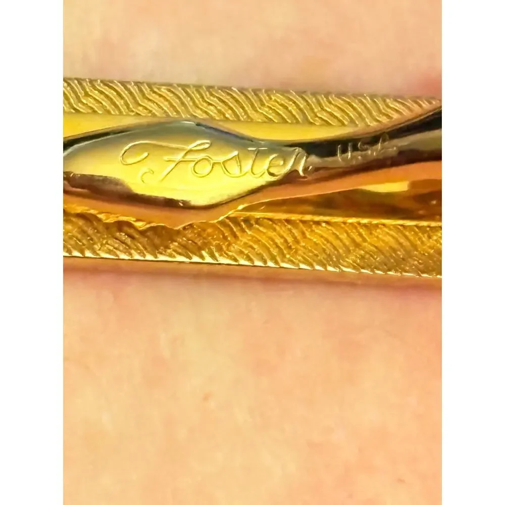 Vintage Foster USA MOP Cufflinks Tie Clip Set